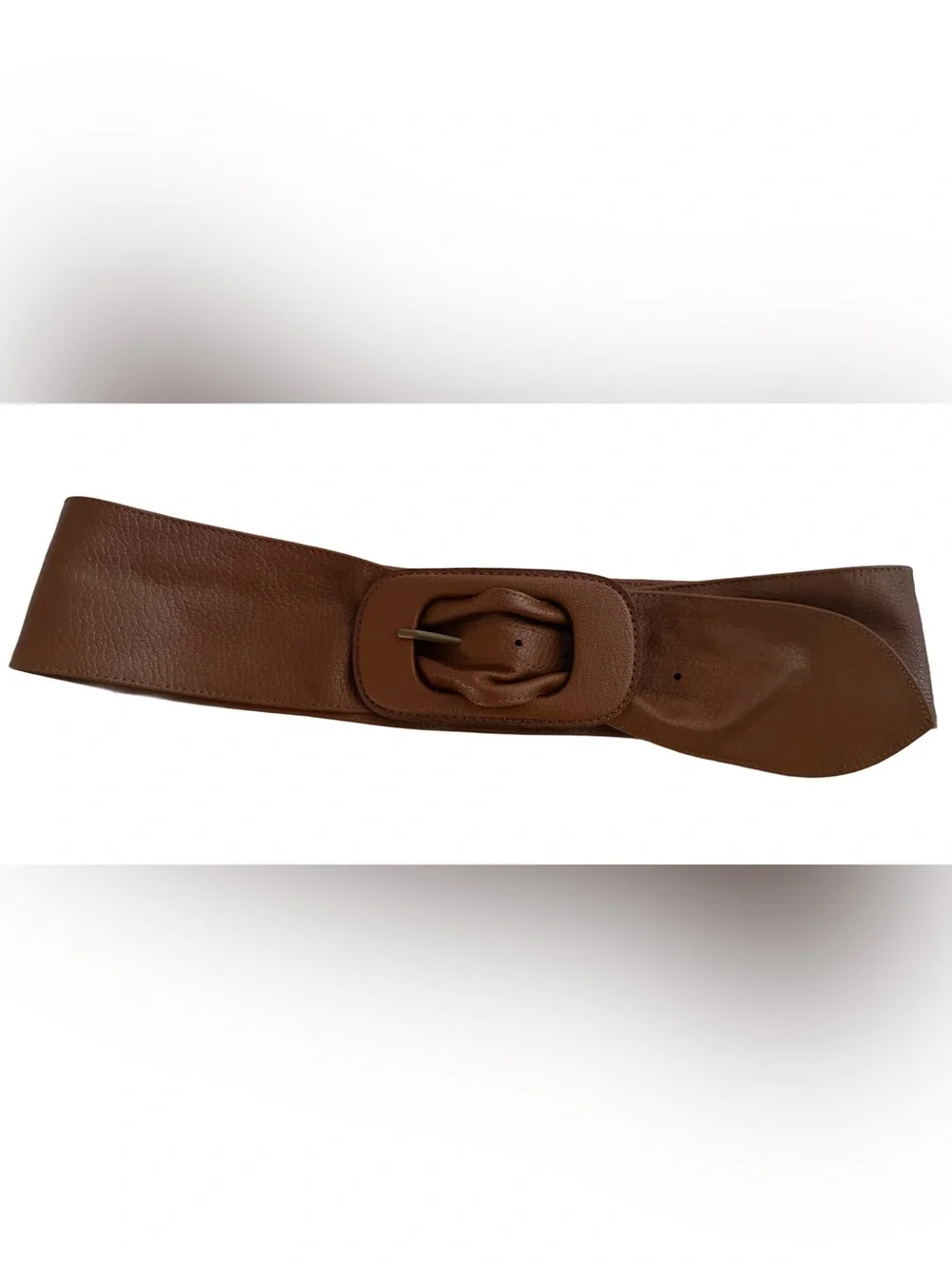 💋 FABULOUS Vintage 1980 WIDE Bonded Leather Statement Cinch Belt “Whiskey Brown”